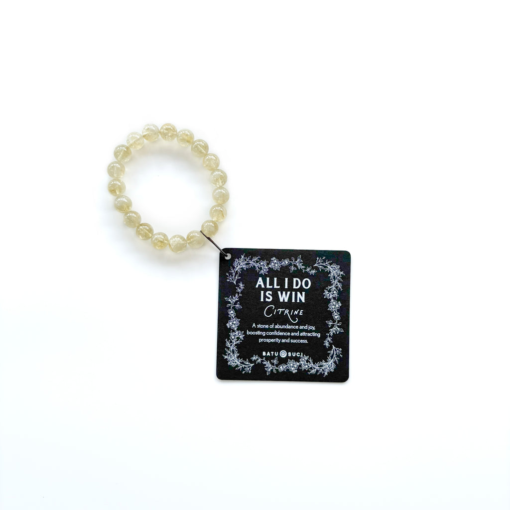 Citrine gemstone bracelet for abundance and confidence – All I Do Is Win by Batu Suci