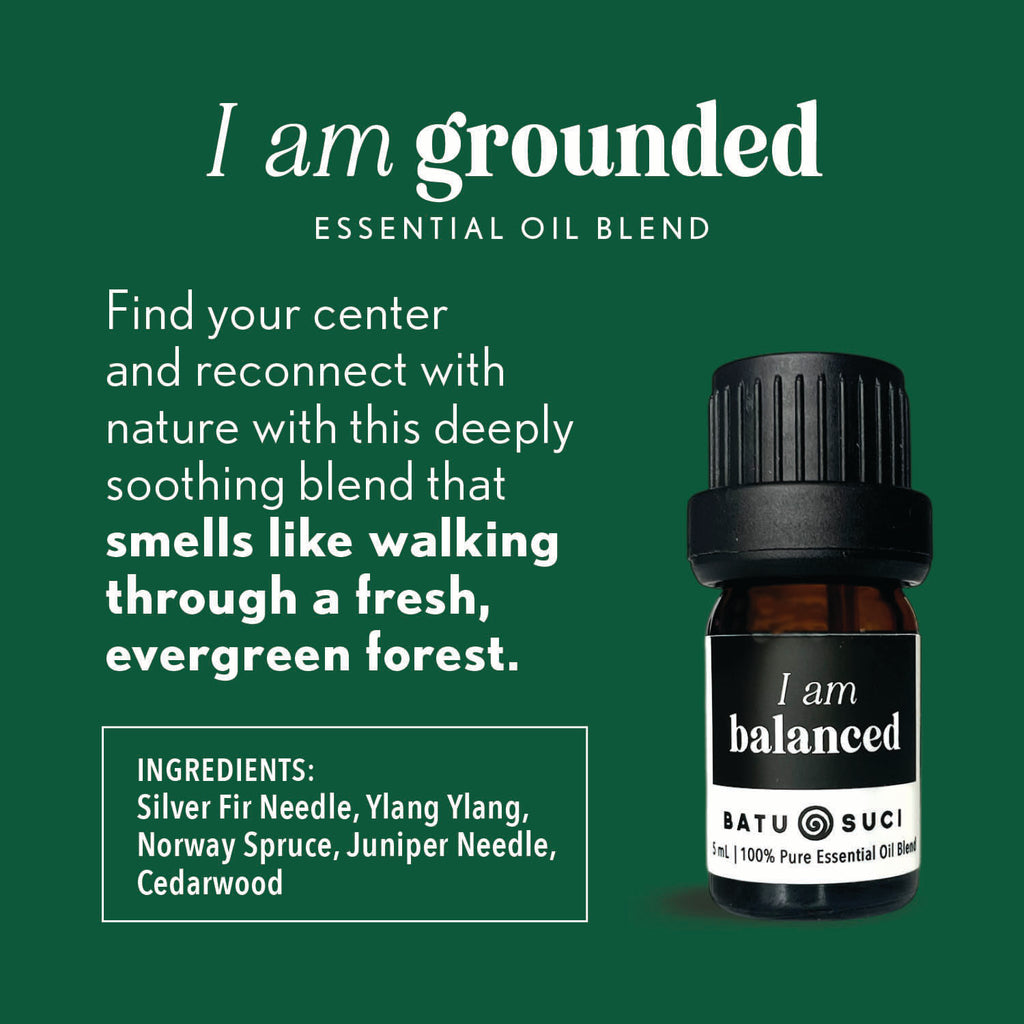 Experience a balanced connection with nature through our I Am Grounded Essential Oil Blend—a natural aromatherapy solution crafted from organic essential oils and botanical extracts. This holistic, eco-friendly blend promotes mindfulness, stress relief, and mind-body balance, making it an essential addition to your wellness routine. Enjoy the soothing, grounding aroma that enhances diffuser experiences and supports sustainable self-care with every drop.