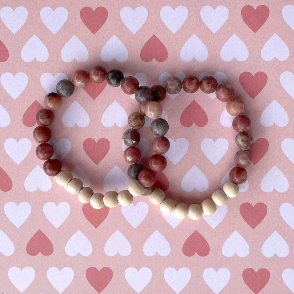 Diffuser bracelet with Pink Sesame Jasper beads
